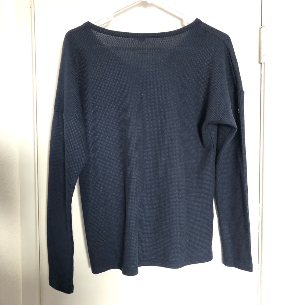 Navy blue half button down long sleeve - Picture 3 of 5